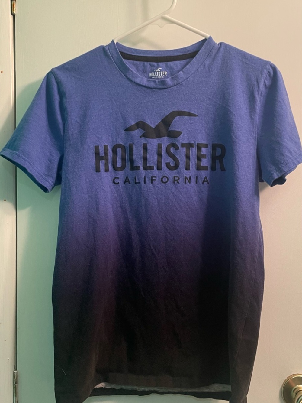 Hollister Ombre Logo Tee in Purple and Black